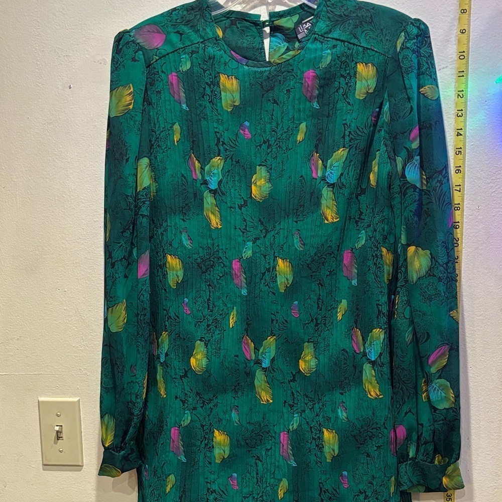 Lisa Michaels Green and Yellow floral Dress